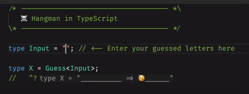 A Hangman game implemented in TypeScript at the type level